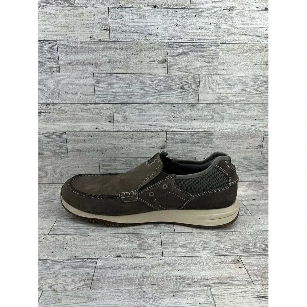Clarks Collection Mens Grey Nubuck Slip On Loafers Size‎ 12 W Ultimate Comfort